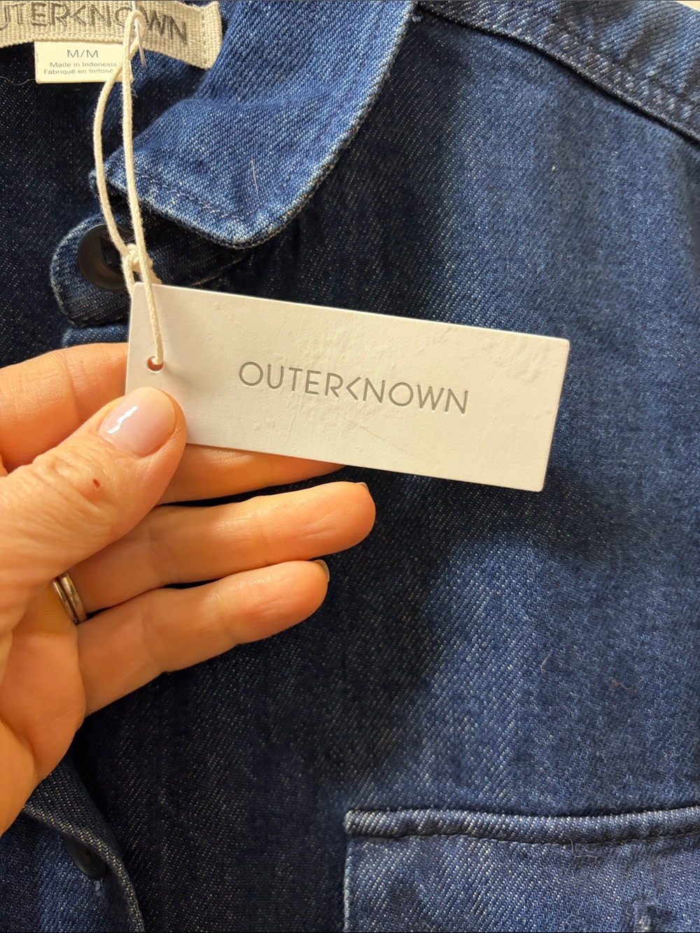 Outerknown Indigo Denim Short-Sleeve Jumpsuit - Picture 3 of 7